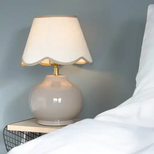 Offerta Lampo PR Home Lampada da tavolo Nell, color nocciola, ceramica, altezza 34 cm, E27