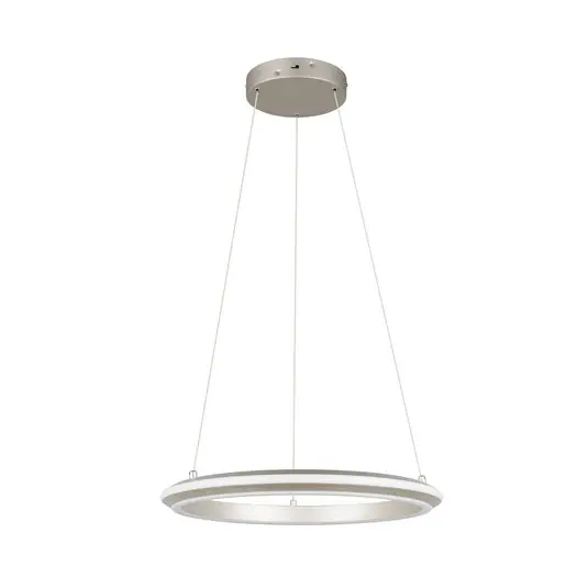 lampada LED a sospensione Amador, Ø 45 cm, color nichel, metallo, CCT Nuova Collezione