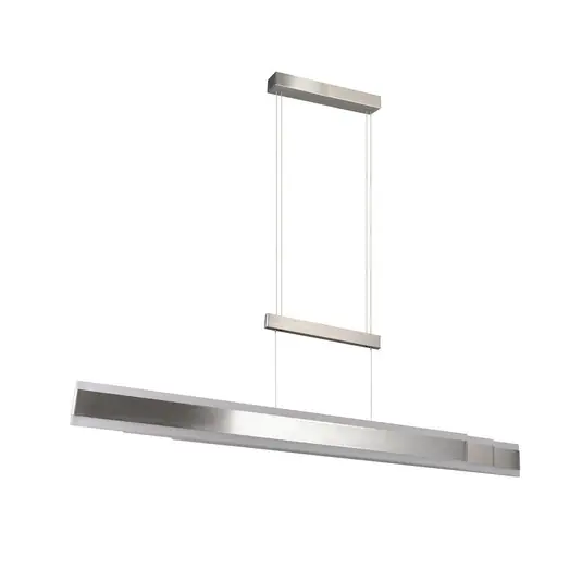 Lampada LED a sospensione Arcola, color nichel, 152 cm, dimmer touch CCT Scelto Dai Clienti
