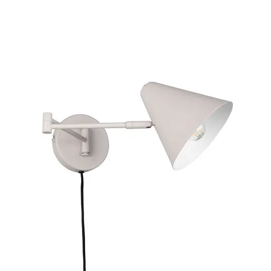 Applique Cosima, grigio chiaro, sporgenza 54 cm, metallo Consegna Rapida