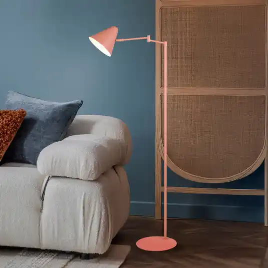 Consegna Rapida Lampada da terra Cosima, albicocca, altezza 126 cm, metallo