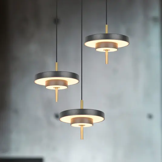 Lampada LED a sospensione Keaton, nero/oro Ø 45 cm CCT a 3 luci. Promo Stagionale