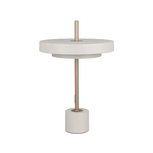 Lampada LED da tavolo Keaton, grigio chiaro, altezza 45 cm, metallo, CCT Nuova Collezione