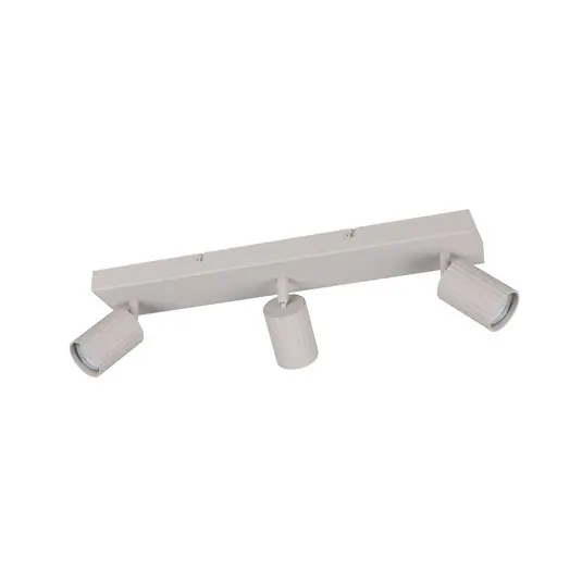 Faretto da soffitto Soka, grigio chiaro, lunghezza 50 cm, metallo, a 3 luci. Nuovo Arrivo