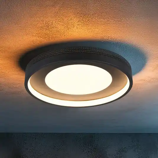 Miglior Prezzo Plafoniera LED Solea, nero opaco, Ø 40 cm, plastica
