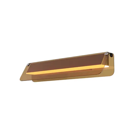 Applique a LED FLAT, ambra/ottone, larghezza 43 cm, vetro/metallo Bestseller