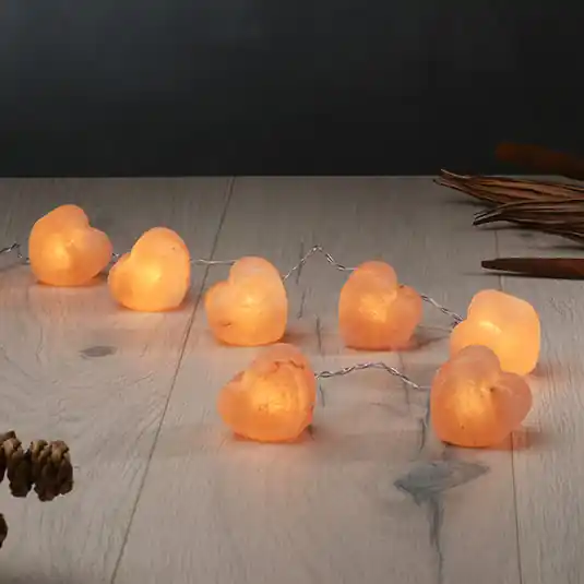 Ghirlanda luminosa Cristalli luminosi Cuore, cristalli di sale ambra Popolare