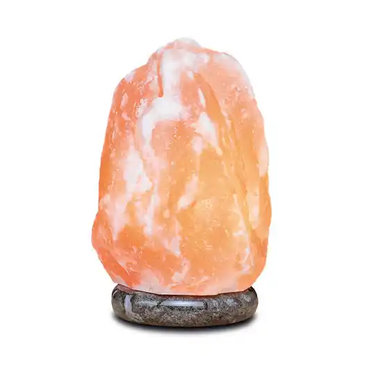 Lampada di sale Rock 2 - 3 kg, base in marmo, ambra Offerta Del Giorno