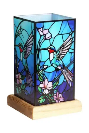 Lampada da tavolo LED Art Light Kolibri, base in legno, acrilico, colorata Scelto Dai Clienti