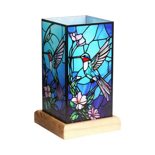 Lampada da tavolo LED Art Light Kolibri, base in legno, acrilico, colorata Scelto Dai Clienti