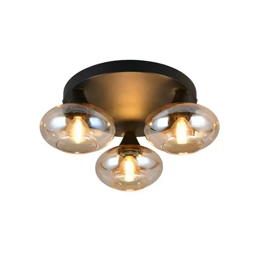 Plafoniera Divina, color ambra, Ø 39 cm, a 3 luci, vetro Super Prezzo