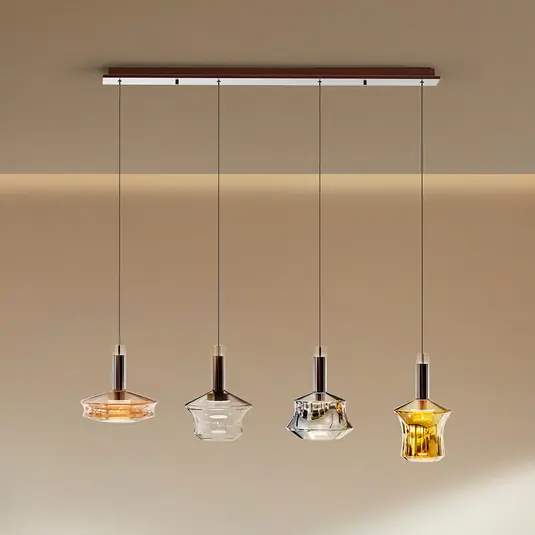 Super Prezzo Lampada LED a sospensione Scarlett, colorata, lunghezza 108 cm, vetro, a 4 luci.