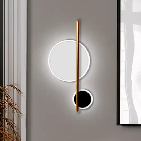 Non Perdere Applique a LED Duo, altezza 52 cm, nero/oro, metallo