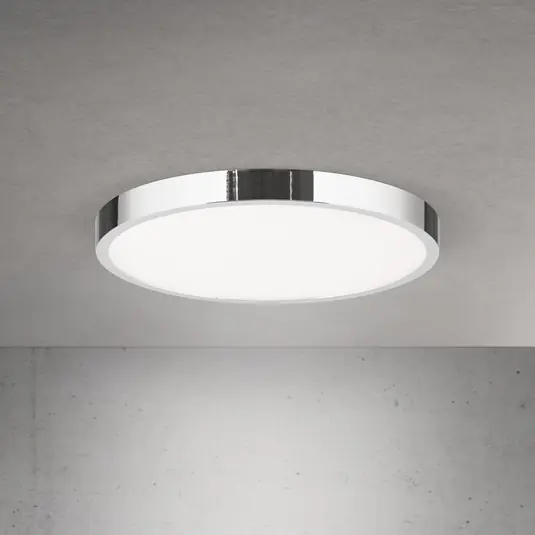 Nuovo Arrivo Plafoniera LED Disc, color cromo, Ø 28 cm, CCT, metallo