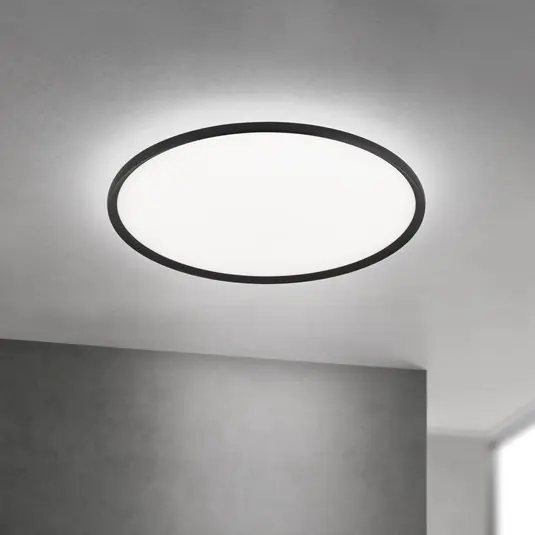 Plafoniera LED Kant, Ø 80 cm nero, CCT metallo/plastica Non Perdere
