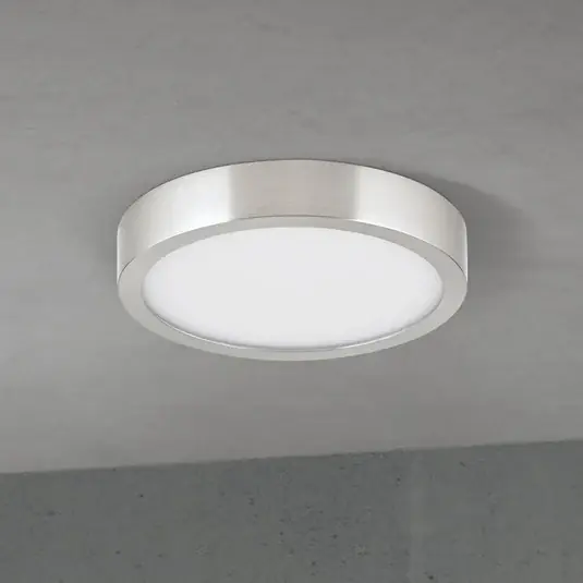 Plafoniera LED Disc, color nichel satinato, Ø 14 cm, CCT Affare