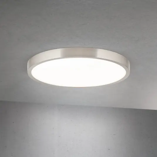 Plafoniera LED Disc, color nichel satinato, Ø 28 cm, CCT Non Perdere