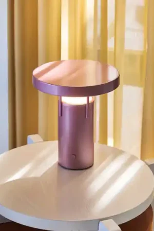 HÜBSCH lampada LED da tavolo ricaricabile BringMe Mini, rosa metallizzato, 20 cm Prezzo Ridotto