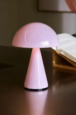 Consegna Rapida HÜBSCH lampada da tavolo LED ricaricabile Mush, rosa, altezza 20 cm