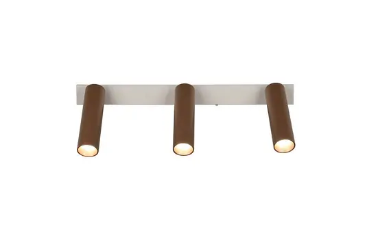 Compra Online Faretto da soffitto a LED Ambala. Lunghezza 44 cm, grigio/marrone, a 3 luci.