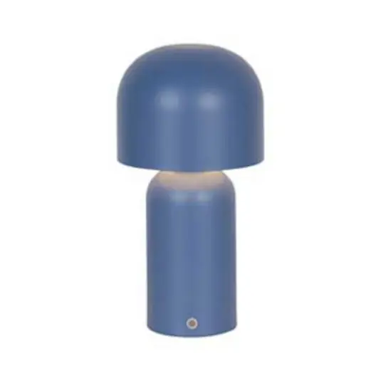 Lampada LED da tavolo a ricarica Niko, blu, altezza 26 cm, metallo, dimmerabile Occasione Imperdibile