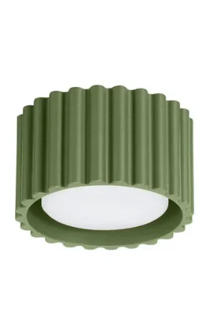 Professionale Plafoniera RIBLA, verde oliva, Ø 10 cm, metallo, GX53