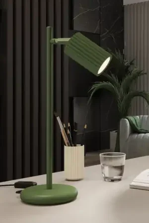 Lampada da tavolo ALORA, altezza 43 cm, verde oliva, metallo, GU10 Occasione