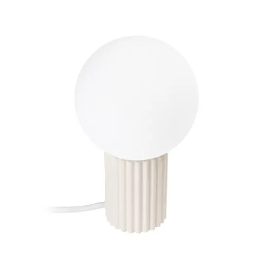 Lampada da tavolo ORBI, beige, vetro/metallo, altezza 19 cm, G9 Saldi