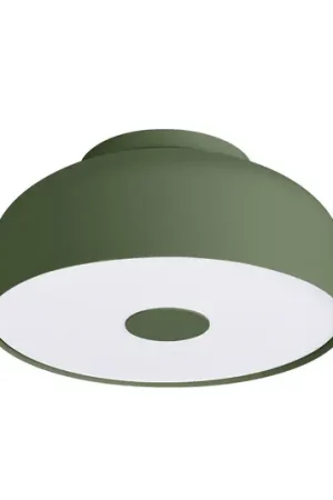 Popolare Plafoniera CLARO, verde oliva, Ø 30 cm, metallo, 4 x E27