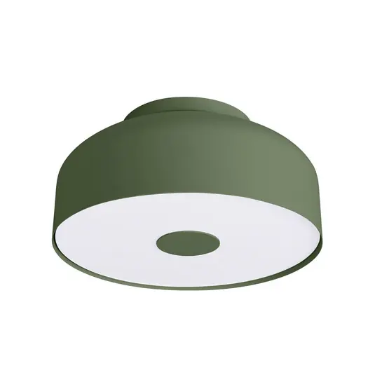 Popolare Plafoniera CLARO, verde oliva, Ø 30 cm, metallo, 4 x E27