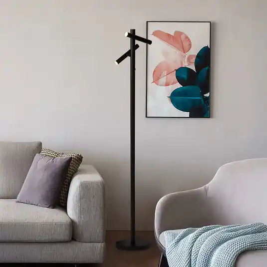 Lampada LED da pavimento a ricarica 10460BK, nera, altezza 127 cm, CCT a 2 luci Affare