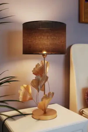 Lampada da tavolo KARE Flores, nero/oro, metallo, 62 cm, E27 Reso Gratuito