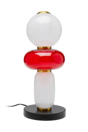 Professionale Lampada da tavolo KARE Sugar, bianco/rosso, vetro, altezza 43 cm, G9