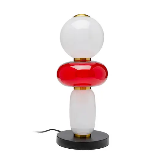 Professionale Lampada da tavolo KARE Sugar, bianco/rosso, vetro, altezza 43 cm, G9