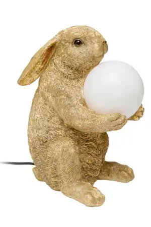 Professionale Lampada da tavolo KARE Sweet Rabbit, color oro, altezza 15 cm, E27