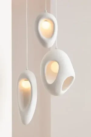 Spedizione Espresso Lampada a sospensione KARE Soul Dining, bianca, gesso, 53 cm, G9