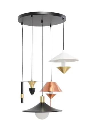 Lampada a sospensione KARE Cappelli, multicolore, Ø 50 cm, G9 Reso Gratuito