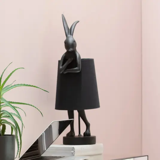 A Buon Prezzo Lampada da tavolo KARE Animal Rabbit, nero/oro, 68 cm, E14