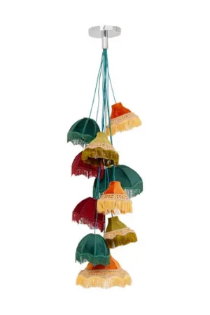 Lampada a sospensione KARE Saloon Fringes, multicolore, a 10 luci, E14 Scelto Dai Clienti