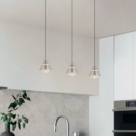 Lampada LED a sospensione a sospensione Romeo Lunghezza 55 cm Metallo color Reso Gratuito