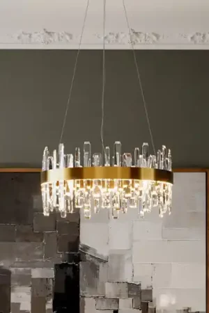 Lampada LED a sospensione Triumph di By Rydens, Ø 60 cm, ottone, trasparente Prezzo Scontato