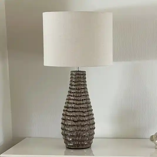 Quantità Limitata By Rydens Lampada da tavolo Bartha, marrone/beige, altezza 74 cm