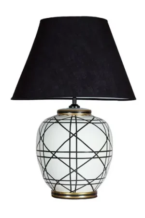 Ultimissimo Modello PR Home lampada da tavolo New York, nera, altezza 63 cm, ceramica