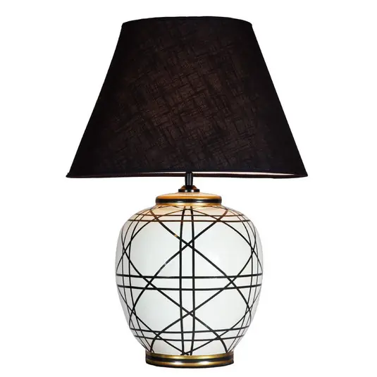 Sconto PR Home Lampada da tavolo New York, nera, altezza 60 cm, ceramica