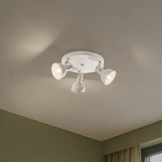 Pagamento Sicuro Plafoniera Trogir, beige, a 3 luci, acciaio, Ø 30 cm