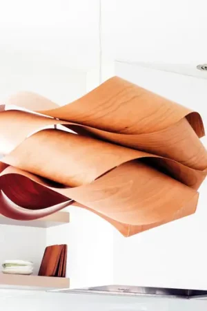 LZF Lampada a sospensione Link, legno di ciliegio/colore nichel, Ø 69 cm, legno Prezzo Basso