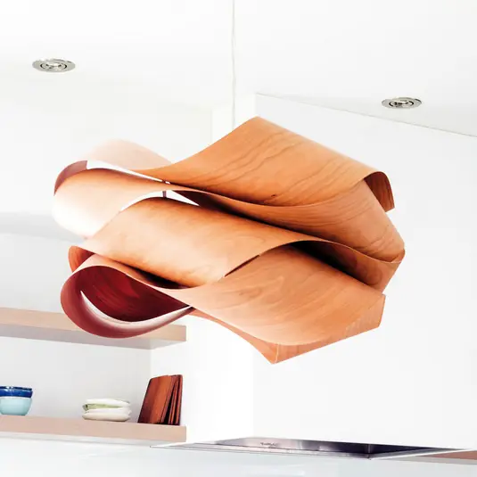 LZF Lampada a sospensione Link, legno di ciliegio/colore nichel, Ø 69 cm, legno Prezzo Basso