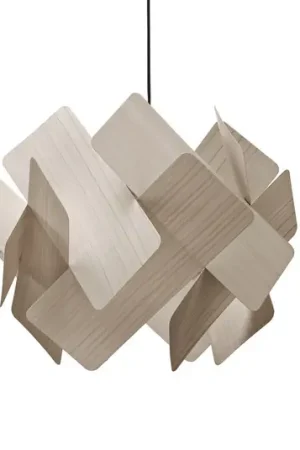 LZF Lampada a sospensione Escape, grigio/color nichel, Ø 30 cm, legno Prezzo Conveniente