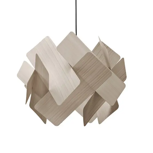 LZF Lampada a sospensione Escape, grigio/color nichel, Ø 30 cm, legno Prezzo Conveniente