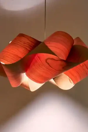 Soddisfatti O Rimborsati LZF Lampada a sospensione Swirl, legno di ciliegio/colore nichel, Ø 54 cm Legno